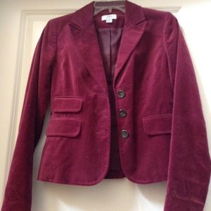 Ann Taylor Loft Deep plum velvet blazer
